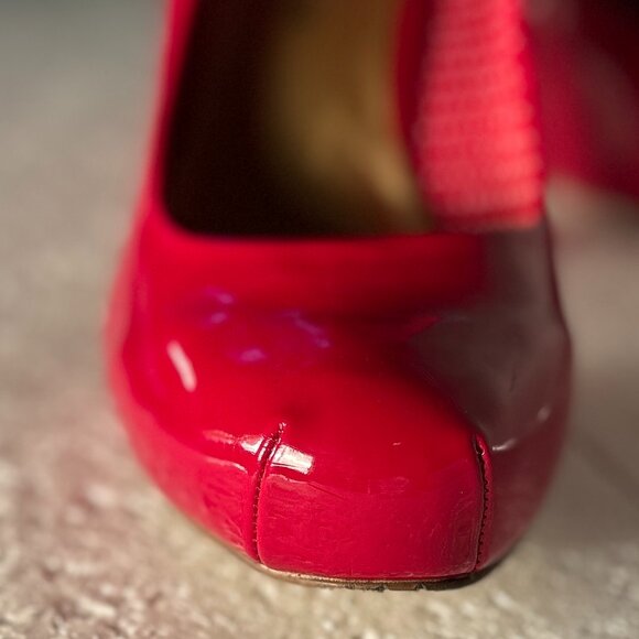 Madden Girl SZ 7.5 Getta Red High Heels Dressy Sexy Career Party Closet Staple - Picture 7 of 9